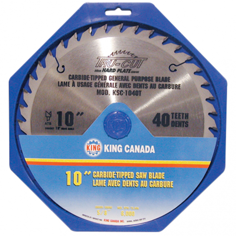 KSC-1040T 10" X 40T TUNGSTEN CARBIDE TIPPED SAW BLADE
