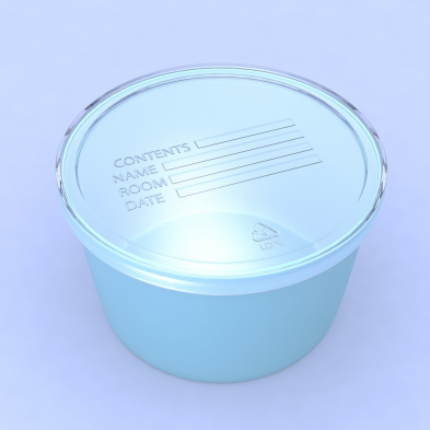 EM-3226-0400 Denture Cup 8oz Plastic With Lid Disposable - 25/pack