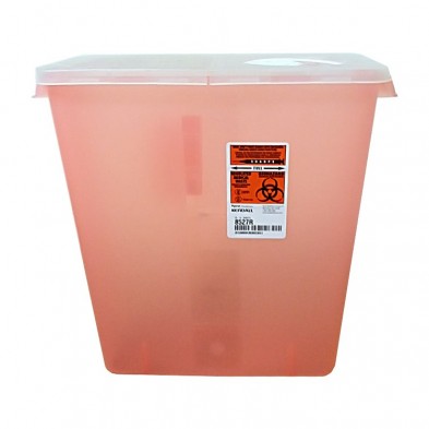 EM-3253-527R Sharps Container - 3 Gallon Red w/Rotor Lid Red