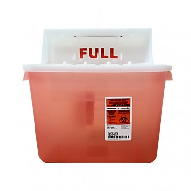 EM-3253-8534 Sharps Container - 2 Gallon Red w/Balance Lid
