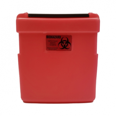 EM-3305-600R Sharps Container, Nesar Red with Black Lid