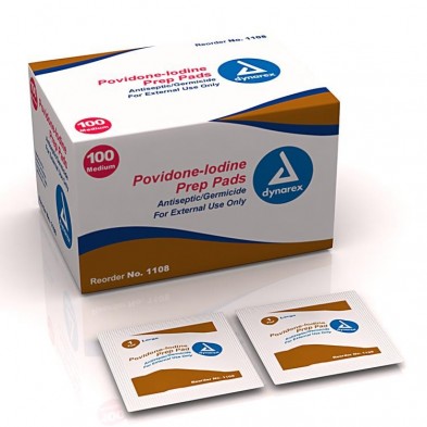 EM-6308-0001 Povidone Iodine (PVP) Pads - 100/box