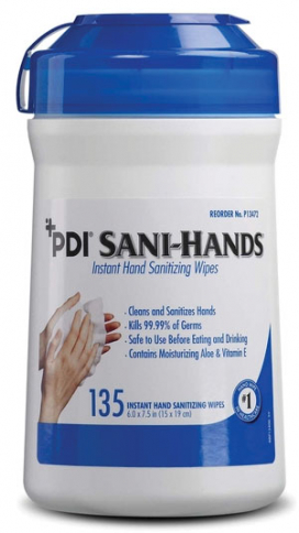 EM-6311-0003 Sani-Hands Instant Sanitizing Hand Wipes, 135/canister