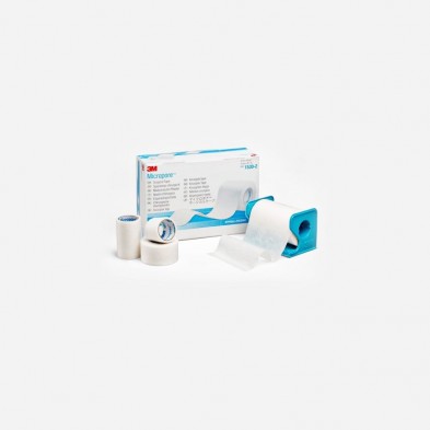 EM-6326-1535 Micropore Paper Surgical Tape 1" w/Dispenser, 12/box