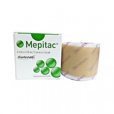 EM-6328-8400 Molnlycke Mepitac Soft Silicone Tape, 1.5" x 59", 1rl/bx