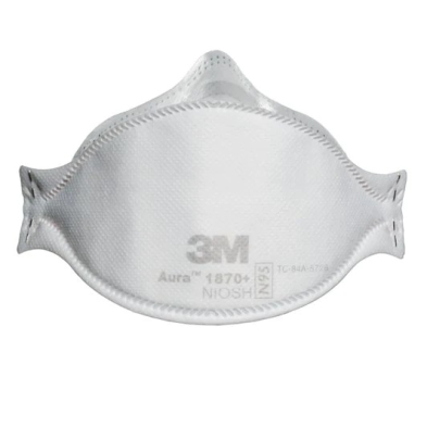 EM-6480-1870 3M Aura1870+ N95 Particulate Resp Mask, Flat-Fold, 20/bx