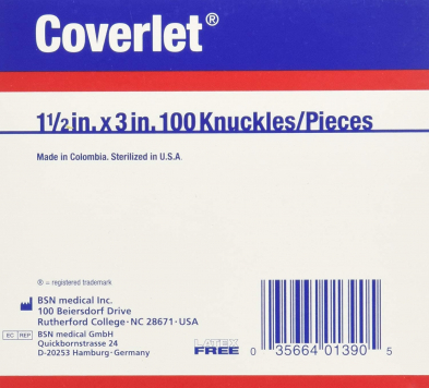 EM-6634-1390 Coverlet, Knuckle 1.5"x3", 100/box
