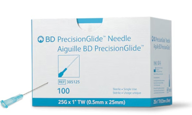 EM-6803-5125 25Gx 1" Needle 100/box