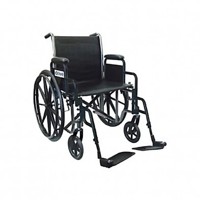 EM-9621-218R Wheelchair, SilverSport 18", Detach Arm, SA Elev Legrest