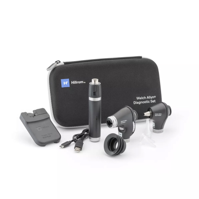 EM-971P-2LDX Desk Set w/Coaxial LED Ophthal. & MV Basic LED Otoscope