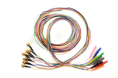 NR-3000-8010 Dymedix Disposable Gold Cup EEG Electrode 80" 2.0m 10/pk