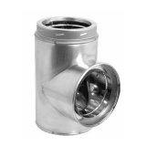 6DT-STSS Stove Pipe DT Tee w/Cap, 6"