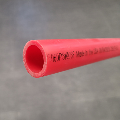 Red PEX Pipe End.