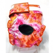 JNJ Female Dog Diaper 2XS Orange/Pink Tie Dye*