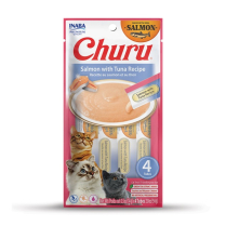 INA Churu Puree Salmon w/Tuna Recipe 4pk CARTON 6x2oz (8)NEW