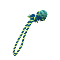 DEKI Pawtek PT2031 Toy Ball w/ Chew Rope GRN/BLUE LG (24)