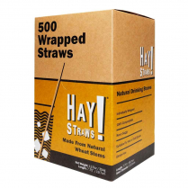 HAY! Drink Straws 7.75" Box of 500 Wrapped