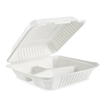 Bio Sugarcane Bagasse 3-Compartment Container 9x9x3" 200/cs