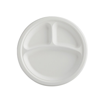 Bio 9" 3-C Sugarcane Round Plate 500/cs
