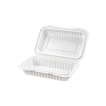 PP White Hinged Container 9x6x2.5'' 150pcs/cs