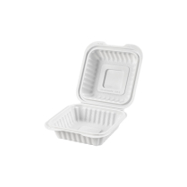 PP White Hinged Container 6x6x2.8'' 250pcs/cs