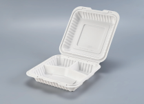 PP White Hinged 3 Comp Container 8x8x2.7'' 150pcs/cs