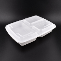 LRR 39oz 3-Comp (DT339) White Rectangle Container 150set/cs