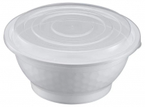 TIYA 50oz White PP Noodle Bowl with Lid 798739 120set/cs