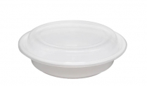 TIYA 16oz White Round Container (Lid with Hole) 150set/cs