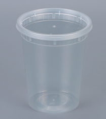 32oz Clear (QH32) Plastic Container with Lids 240sets/cs