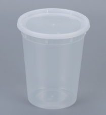 32oz Semi-Clear Plastic Container with vent Lids 250sets/cs