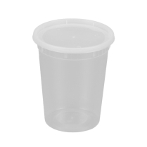 32oz Semi-Clear Plastic Container with vent Lids 250sets/cs