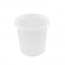 24oz Clear Plastic Container with Lids 250sets/cs