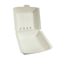 White Hinged Paper Hamburger Box 9x9x6.6cm 800/cs