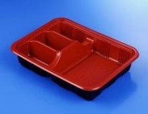 Bento Box 4 Compartment Red&Black 800/cs