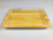 Wood Colour PET Sushi Tray (1107) 226*144*50mm 400sets/cs