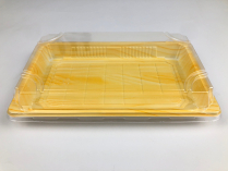 Wood Colour PET Sushi Tray (1111) 260*190*20mm 200sets/cs
