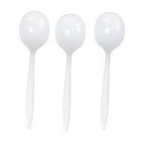 White Plastic Soup Spoon  1000/cs
