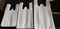 White Fabric T-Shirt Bag 10+6.5x20 (M) 40GSM  600/cs
