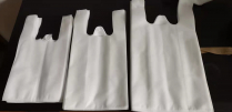 White Fabric T-Shirt Bag 12+7x23 (L) 40GSM  300/cs