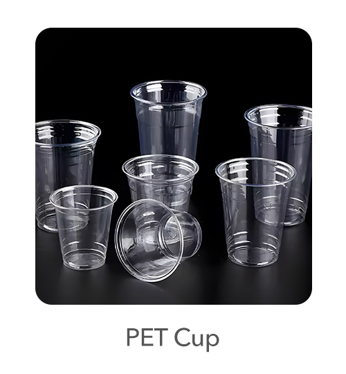 Beverage PET Cups: Perfect for cold drinks such as iced coffees, smoothies, and sodas, our PET (Polyethylene Terephthalate) cups offer exceptional clarity and strength. They are designed to withstand cold temperatures without compromising the beverage's taste or quality.