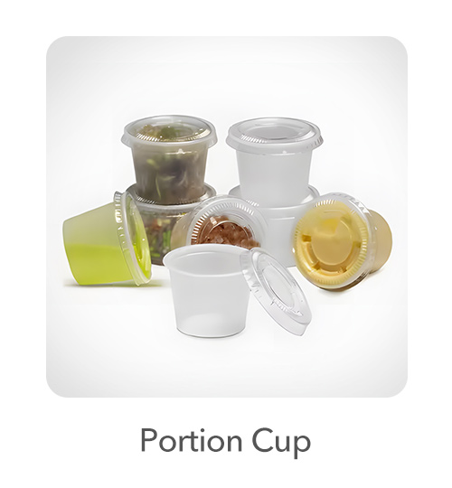 Portion Cups: Ideal for serving condiments, sauces, dressings, and samples, our portion cups come in multiple sizes and materials, including plastic and paper, to suit your specific requirements.