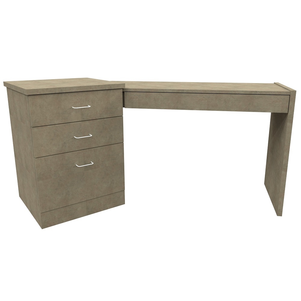 Angled Left Hand Table with 3 Drawer Pedestal