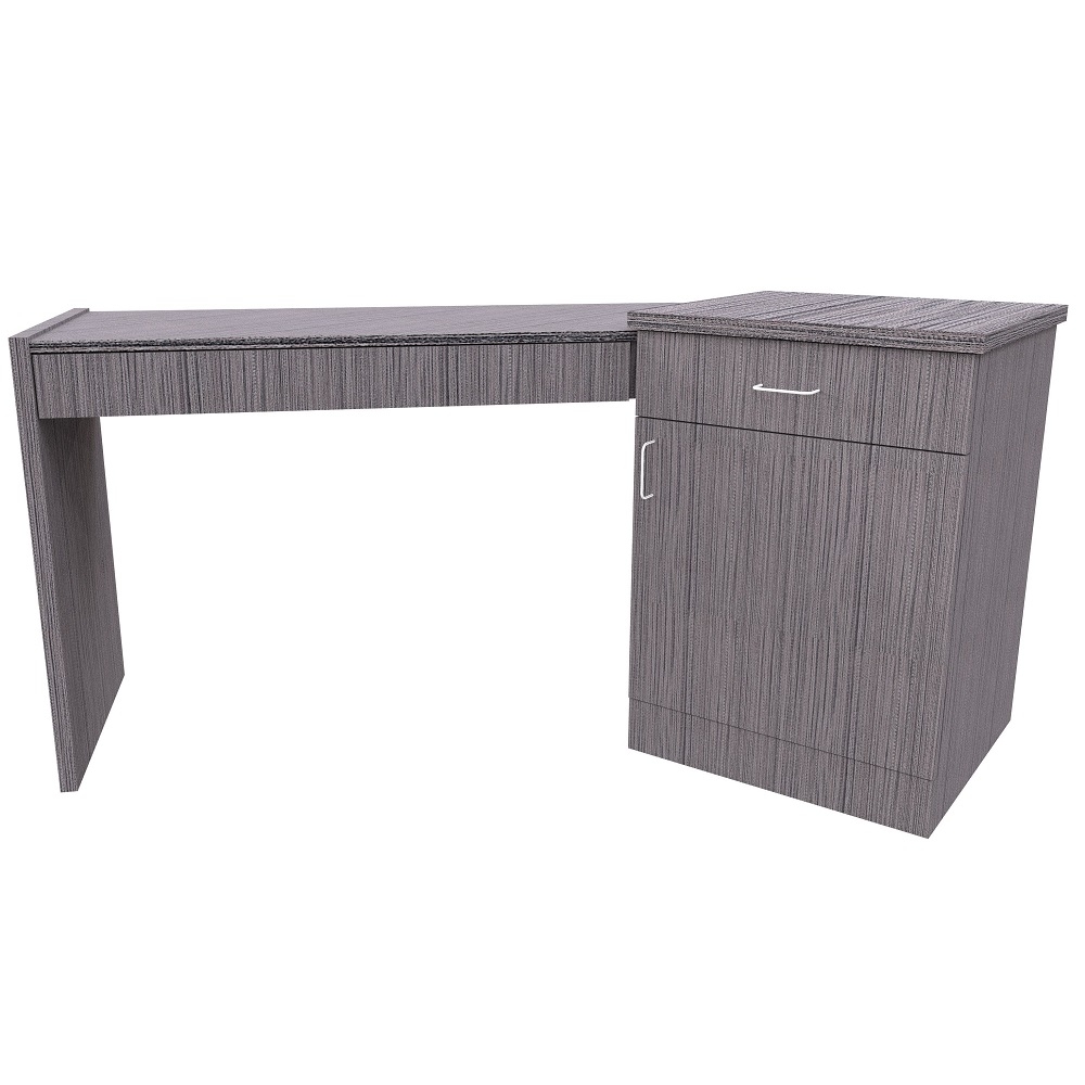 Angled Right Hand Table with 1 Door & Drawer Pedestal