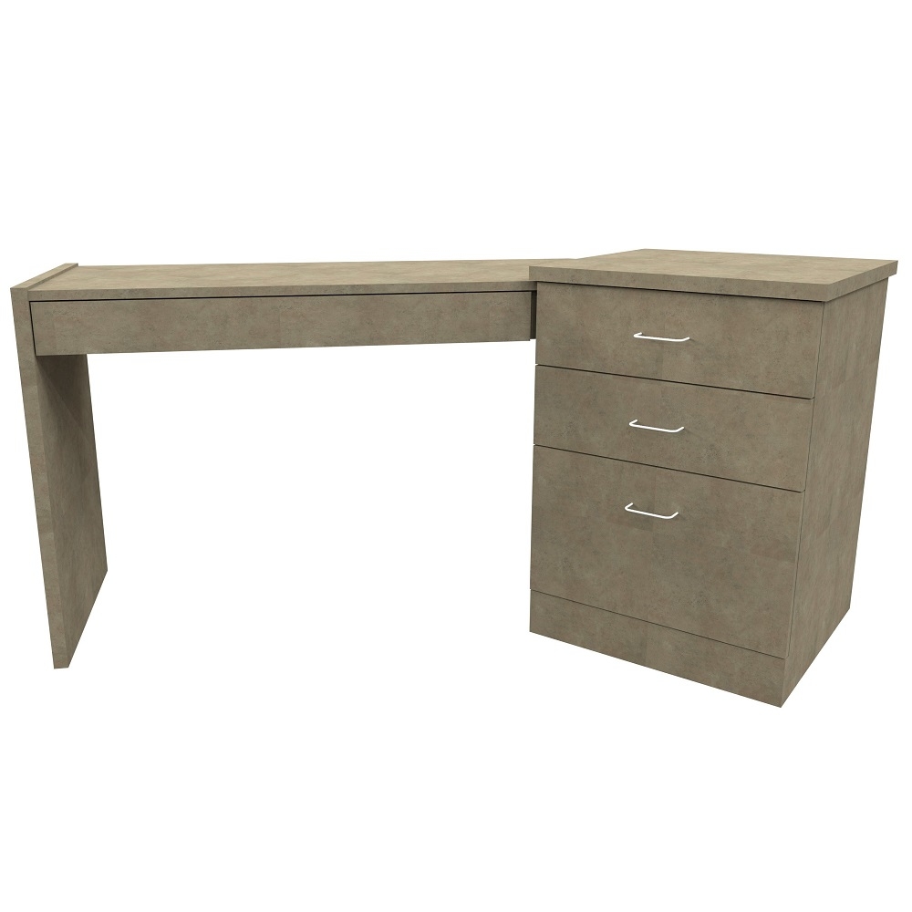 Angled Right Hand Table with 3 Drawer Pedestal