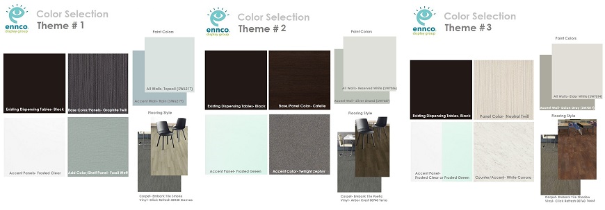 color selection package, total package design, optical space design, interior office design