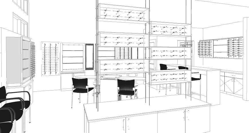 optical space plan, optical office design, space planning, floor plan evaluation, optical store remodel