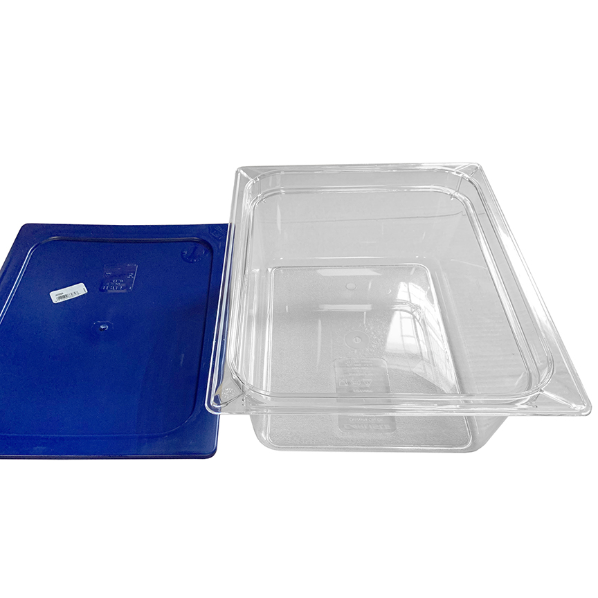 Half Size 4"D Pan With Blue Lid Clear BOM