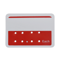 Price Tag "Each" 8 Holes Red