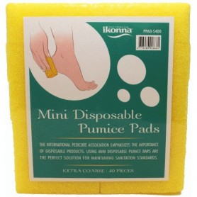 Ikonna Mini Disp. Pumice Pads Medium 40Pcs Yellow PPAD-S4